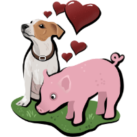 Vorschaubild Illustration Ethik mit Schweinen