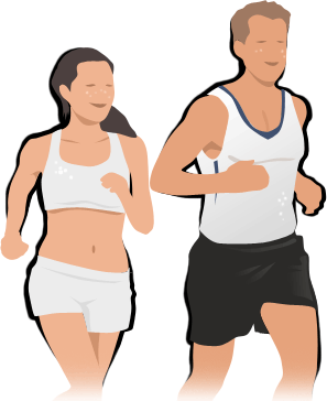 Illustration Gesundheit mit joggendem Paar