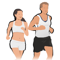 Vorschaubild Illustration Gesundheit mit joggendem Paar